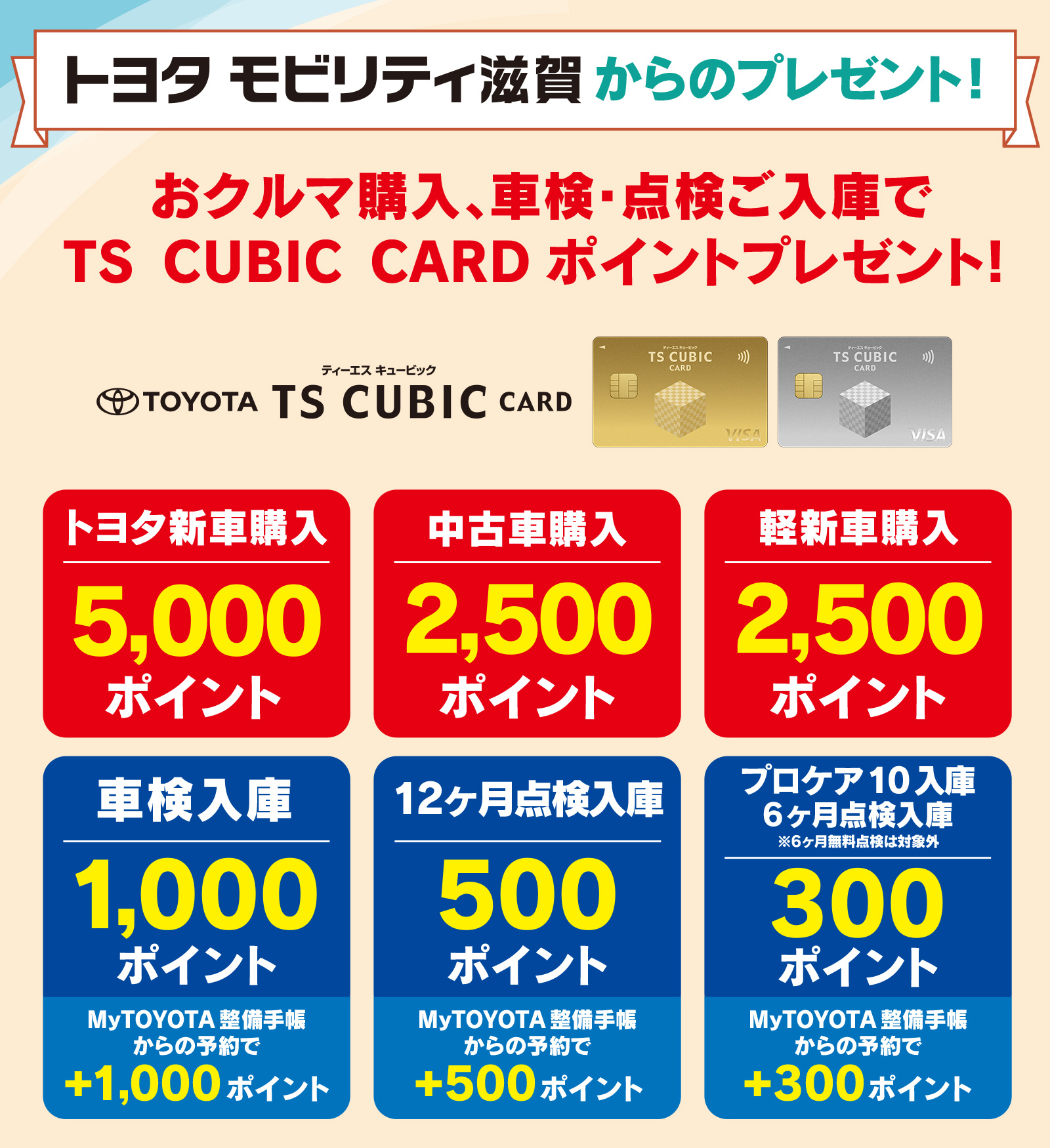 TS CUBIC CARDポイントプレゼント | トヨタモビリティ滋賀