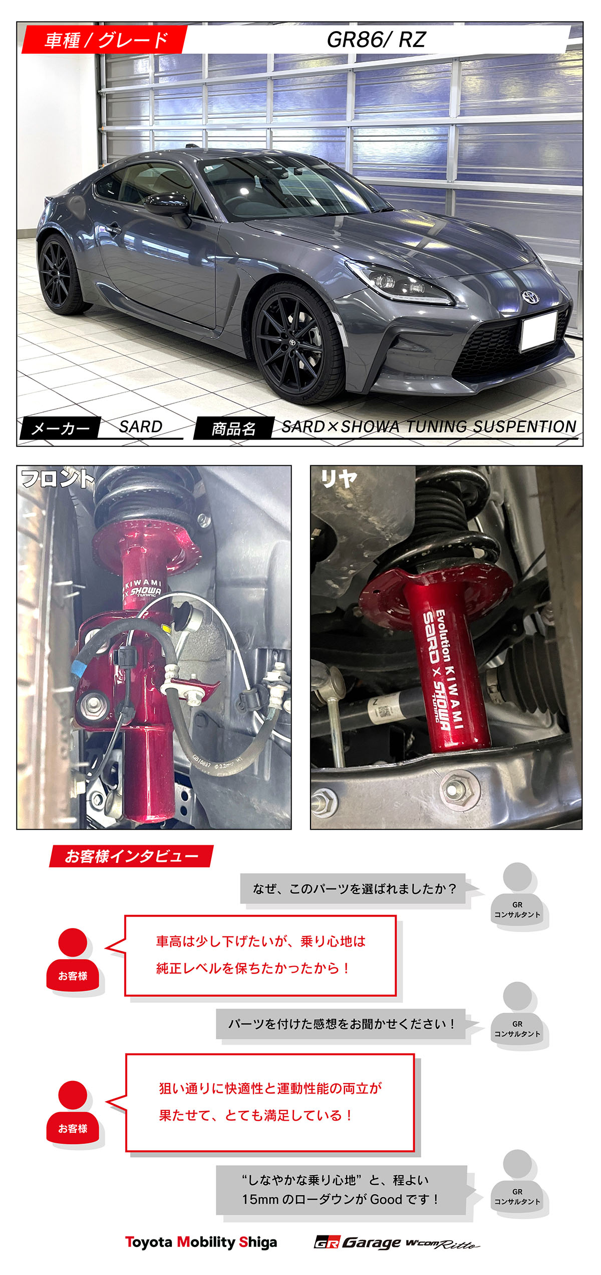 GR86×SARD×SHOWA TUNING SUSPENTION | トヨタモビリティ滋賀