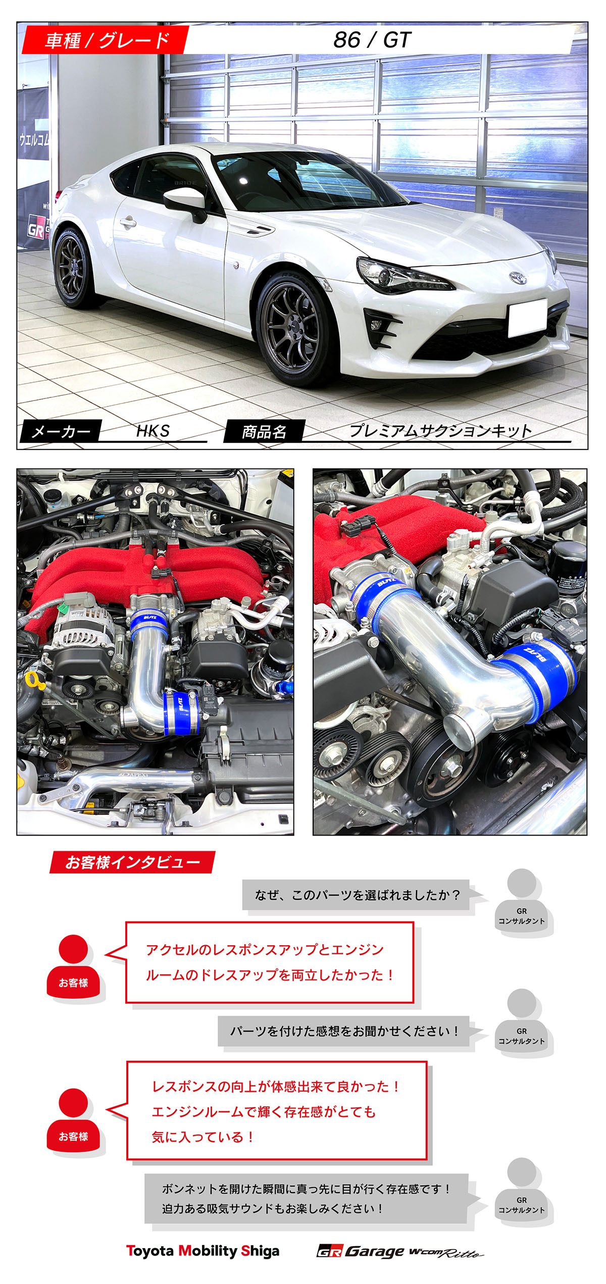86×HKS プレミアムサクションキット | トヨタモビリティ滋賀